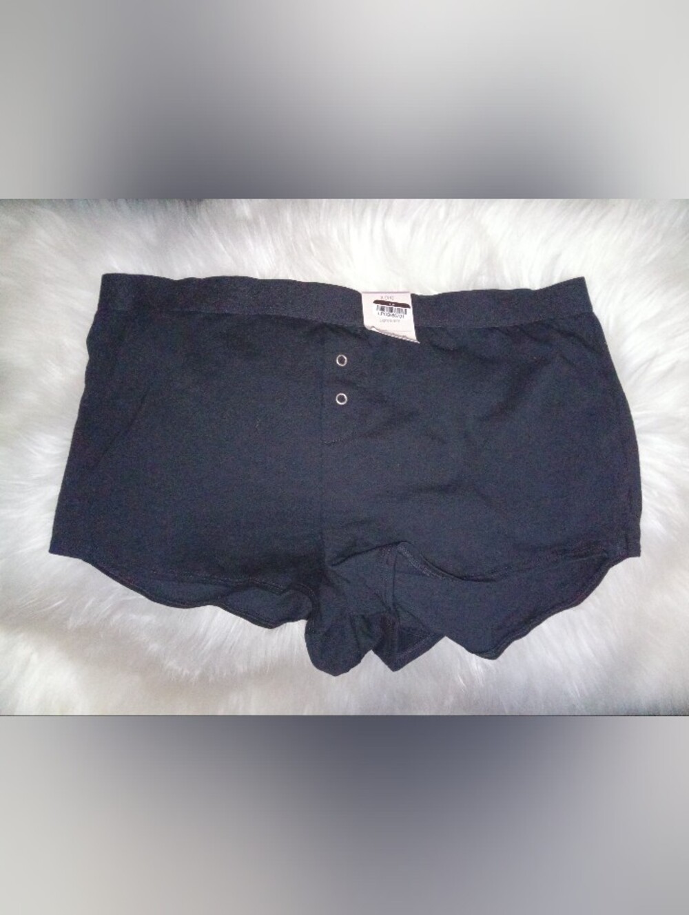 Auden Women's Black Boy Shorts Button-Front Size 14
